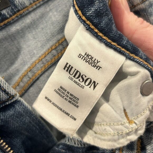 Hudson Holly Jeans Women’s Size 27 Distressed Light Wash Straight Leg - Picture 4 of 6